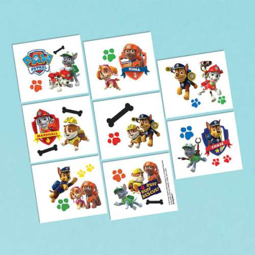 Paw Patrol Temporary Tattoos - Click Image to Close